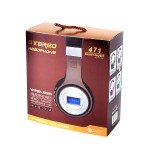 Wholesale LCD Display HD Wireless Bluetooth Stereo Headphone 471 (Brown)